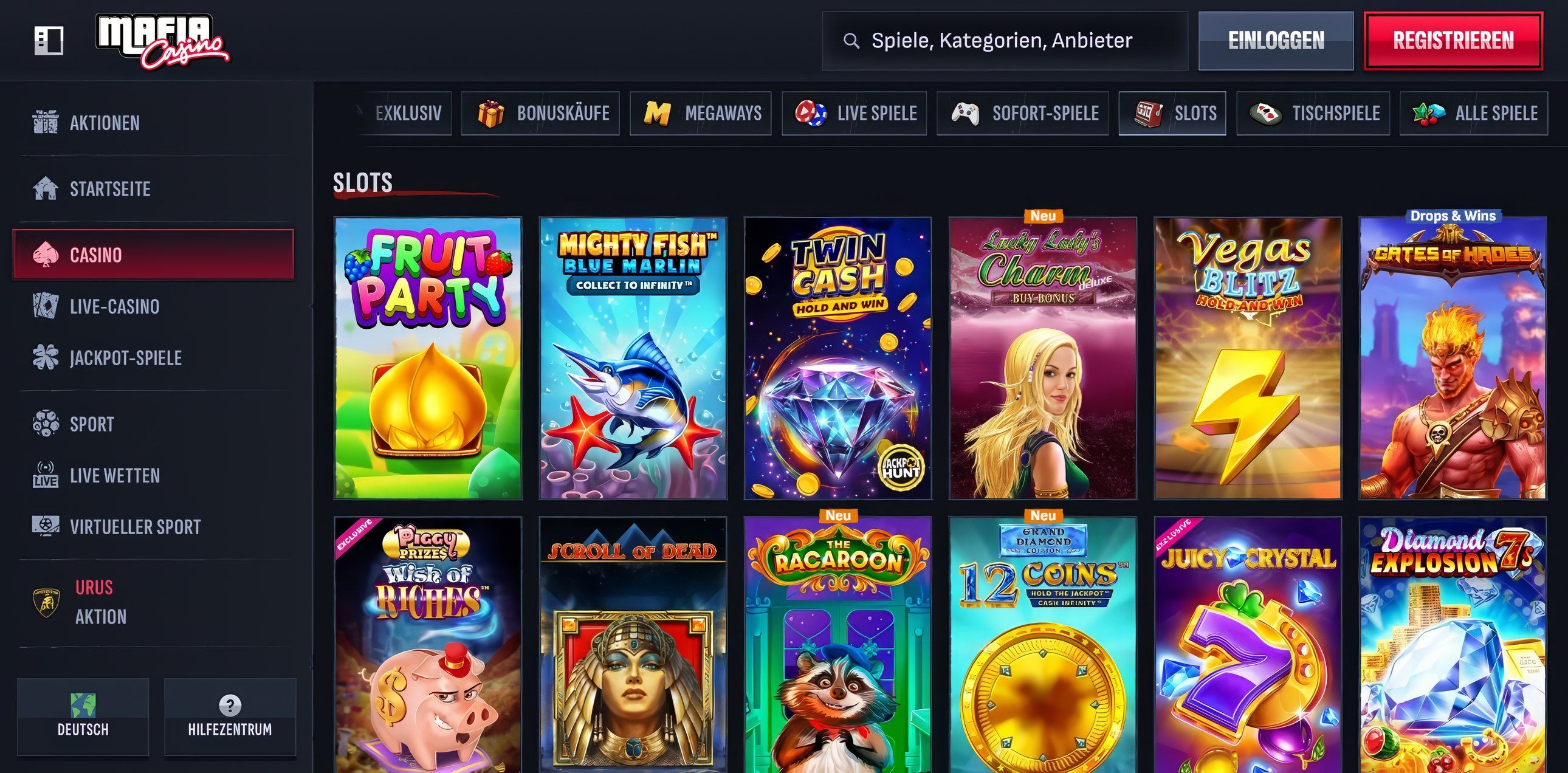 Mafia Casino desktop screenshot 2